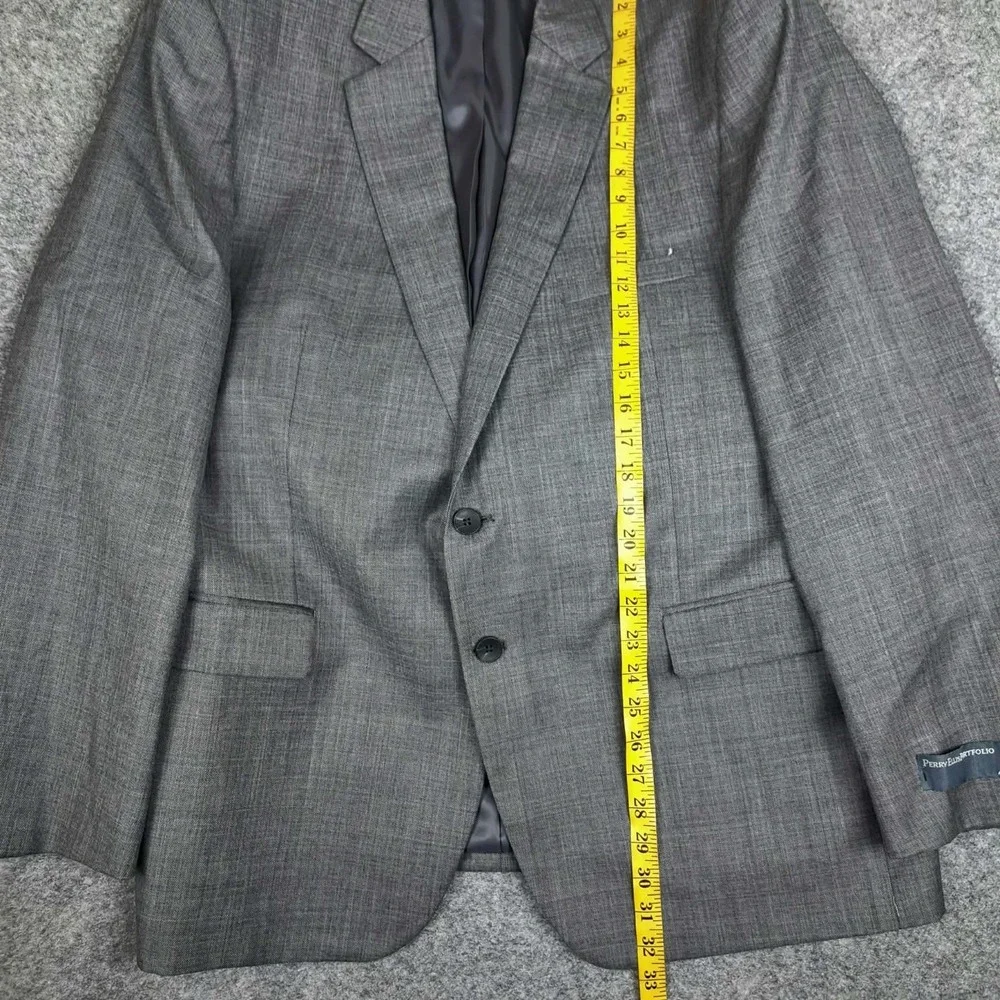 New‎ Perry Ellis Portfolio Athetic Fit Men's Jacket Size 46R 38W  Gray